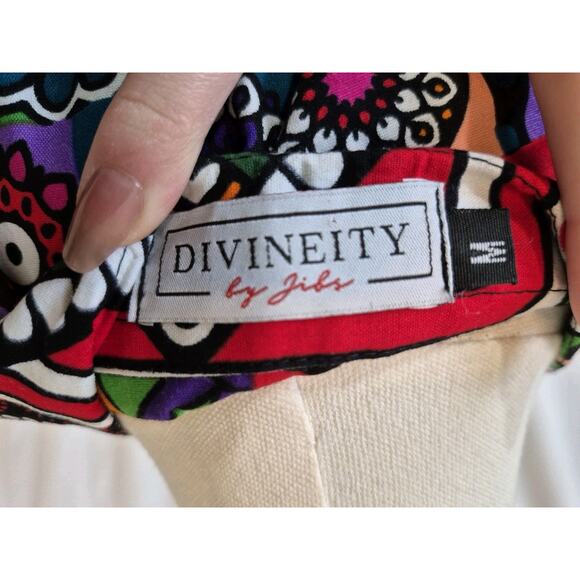 Anthropologie Multicolor Graphic Puff Sleeve Blouse Top Medium Eye Catching - Picture 7 of 7